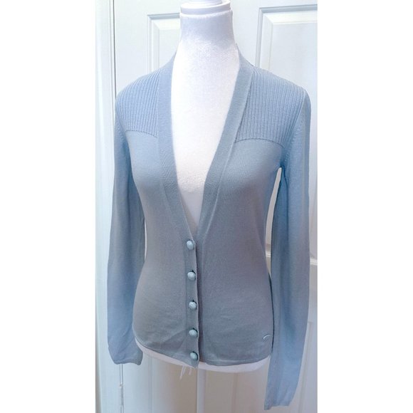 PUCCI Cardigan Sweater / 40 USA 6 M / Light Blue / NWOT / Vintage Y2K / Rare! - Picture 1 of 16